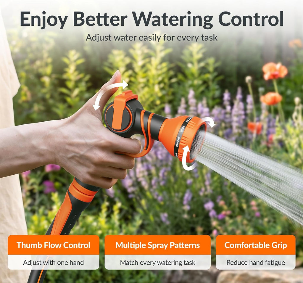 Giraffe Tools Garden Hose 5/8", 25FT Hose with Nozzle & Moisture Meter Set | Complete Watering Kit with Garden Hose