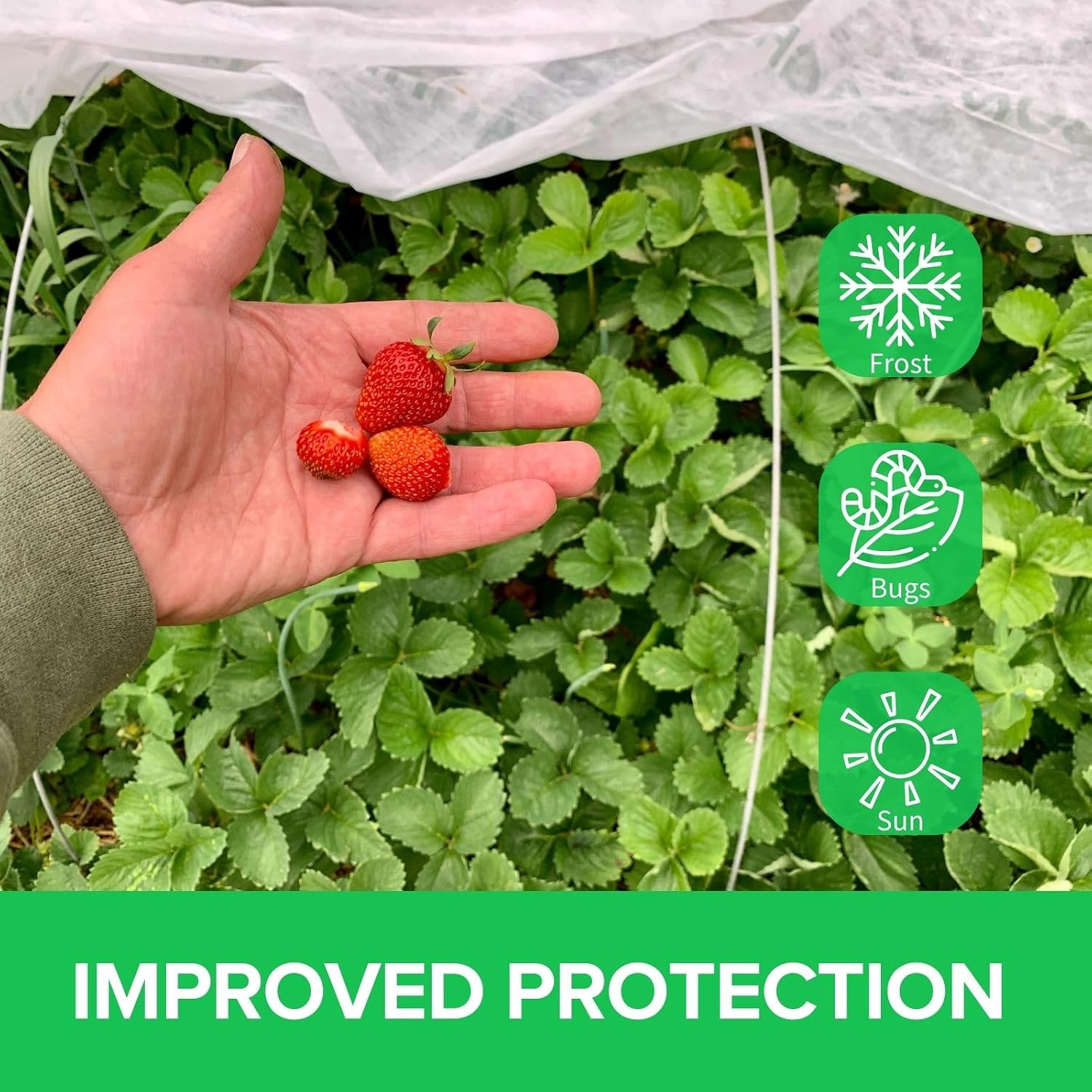 BeGrit Greenhouse Hoops Grow Tunnel 6 Sets of 8FT Long Garden Hoops with Plant Covers Freeze Protection Kit 10Ft x 30Ft