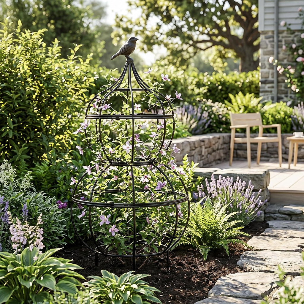 aboxoo Sturdy 23"x12" Metal Obelisk Trellis,Plant Support Indoor Outdoor | Support for climbing plants, topiaries &