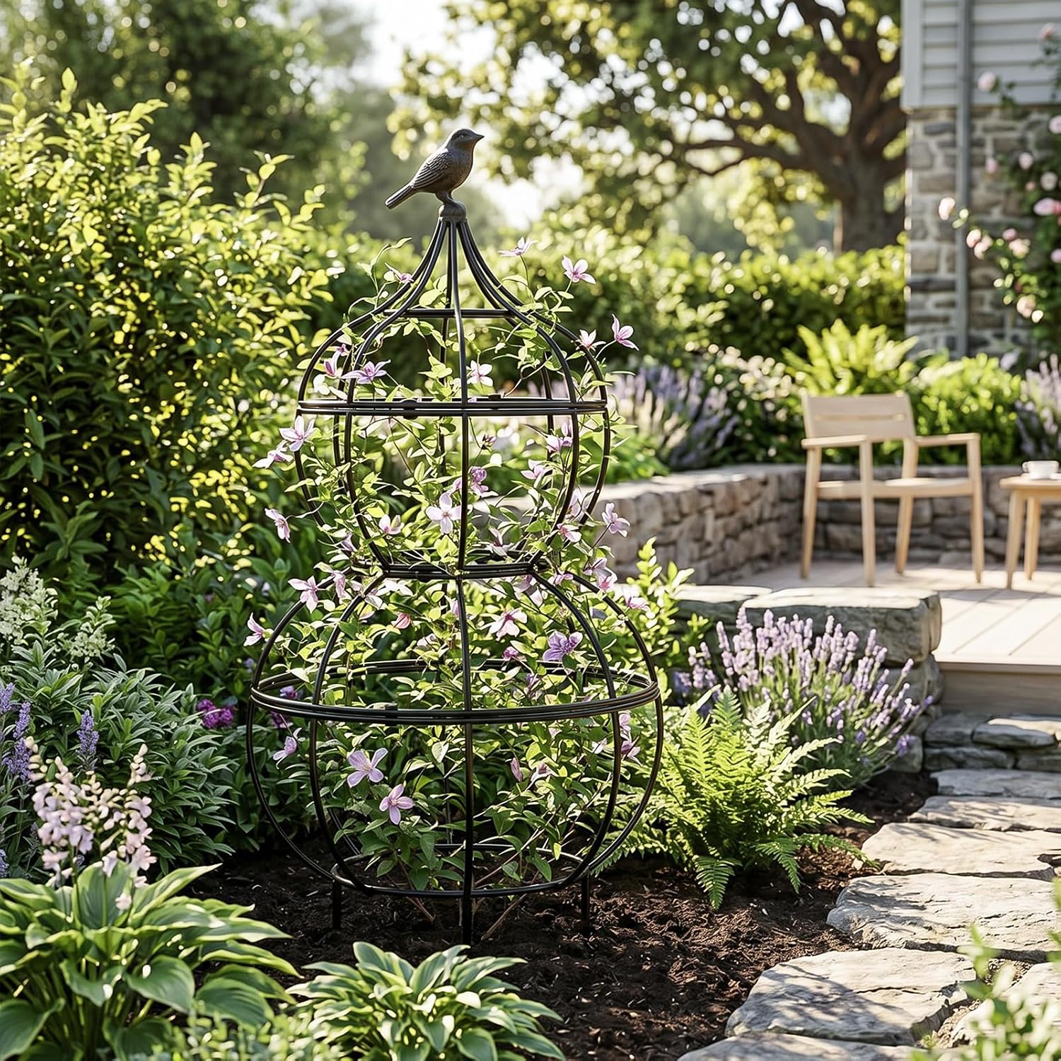 aboxoo Sturdy 23"x12" Metal Obelisk Trellis,Plant Support Indoor Outdoor | Support for climbing plants, topiaries &