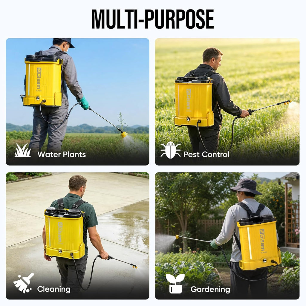 Battery Powered Backpack Sprayer with Auto Mixer,2 Batterie,120PSI Sprayer | 4.2 Gallon Electric Powerful Pump