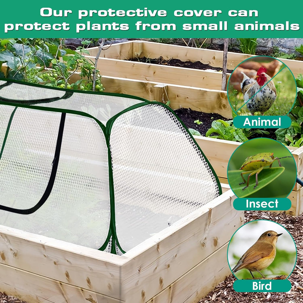 Garden Rows Accelerator Plants Cover-Garden Greenhouse with Roll-up Zipper Door,Thicker PE Cover for Indoor Outdoor
