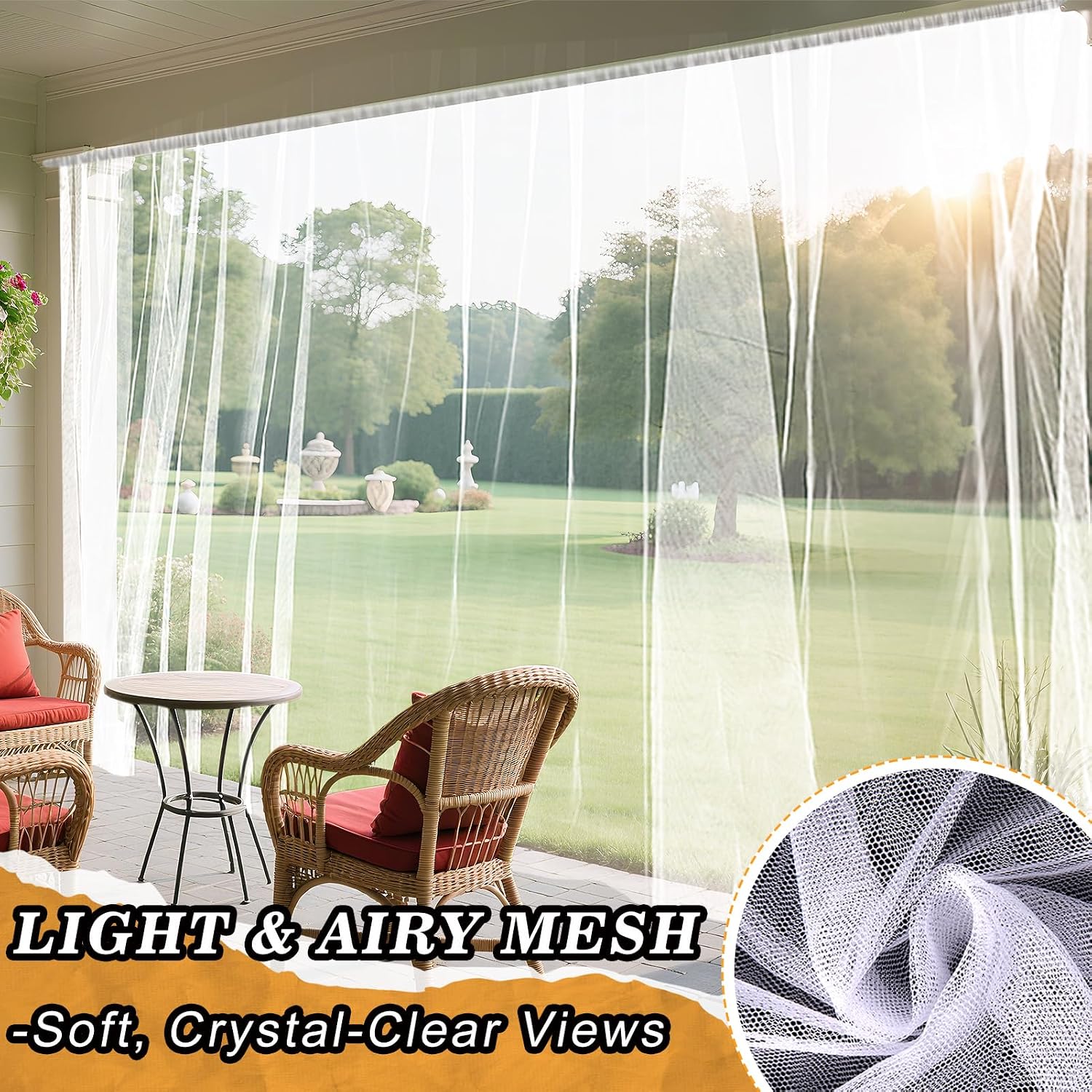 33x10ft Ultra-fine Mesh Mosquito Net, Patio Screen Netting, 1Pc White | Breathable, Easy to Cut, Bird Insect Pest Bugs