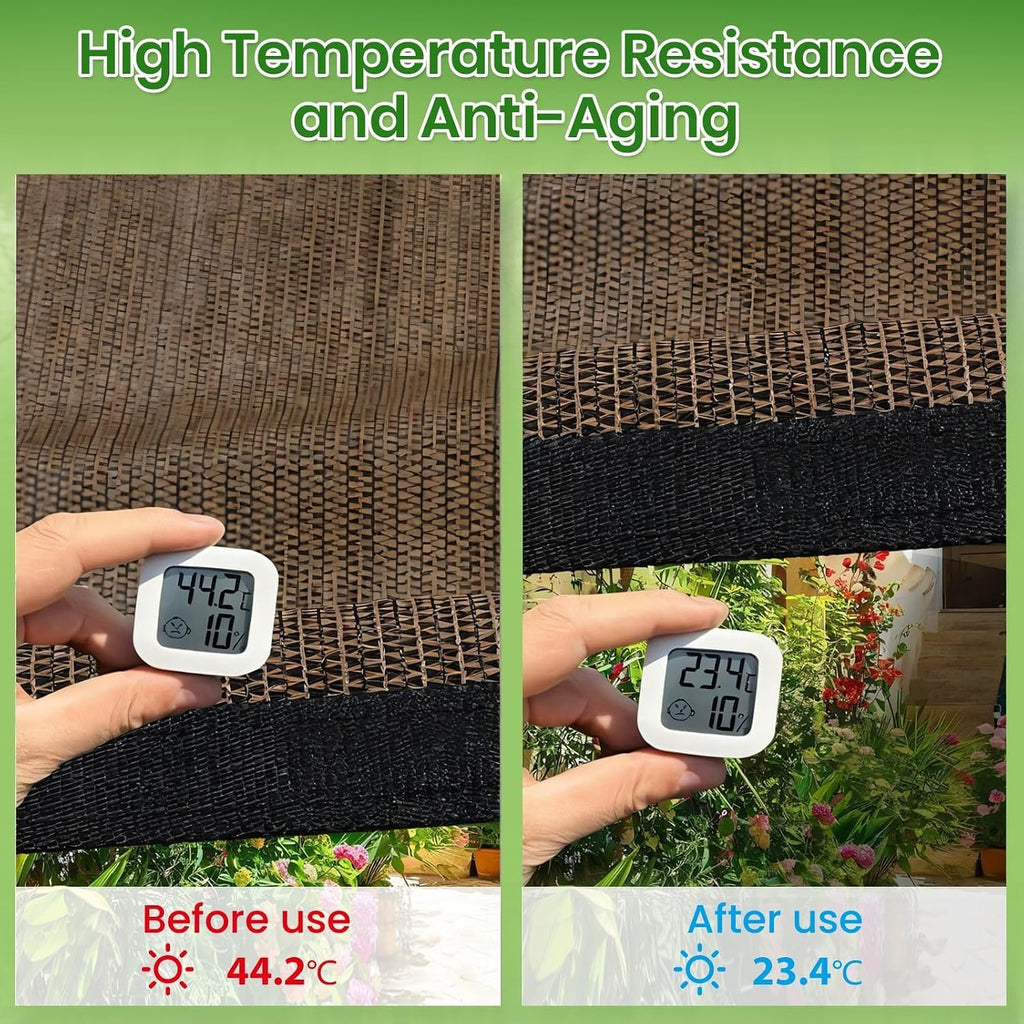 90% Sun Shade Cloth with Grommets, 8' X 10' Outdoor Sun Screen Fabric for Patio Garden Backyard
