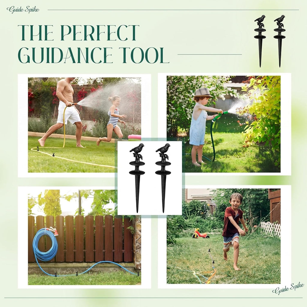2 Pcs Garden Hose Guide Spike 12 Inch Heavy Duty Metal Hose Support Spike Aluminum Decorative Garden Stakes Protector
