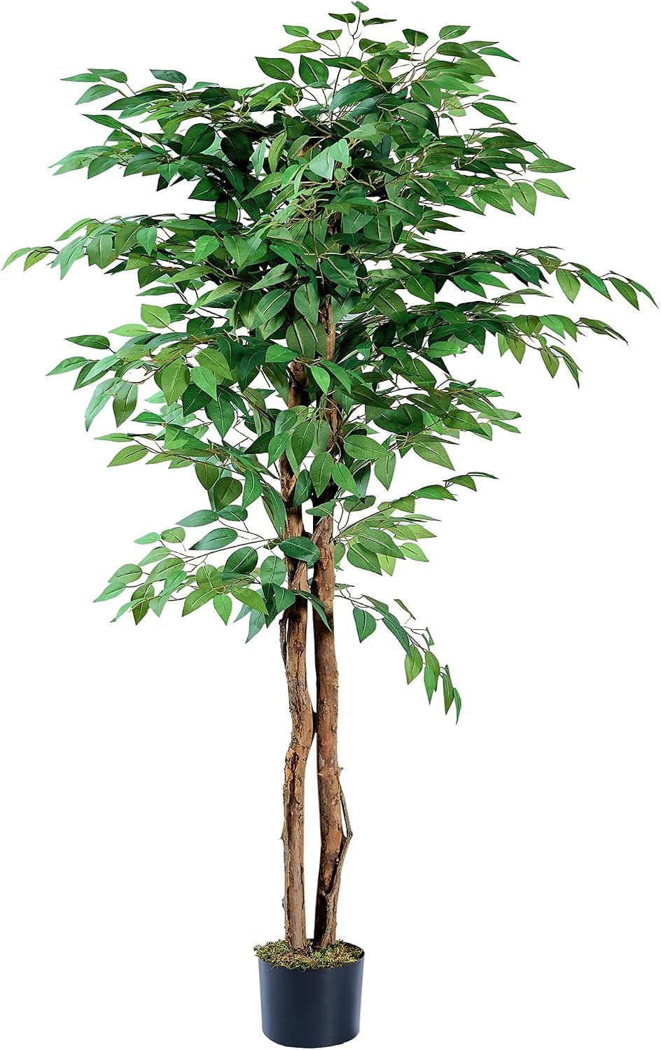VECELO Artificial Ficus Tree with Sturdy Nursery Pot, 5FT Faux Silk Plant for Indoor Outdoor Home Garden Decor, 1 Pack