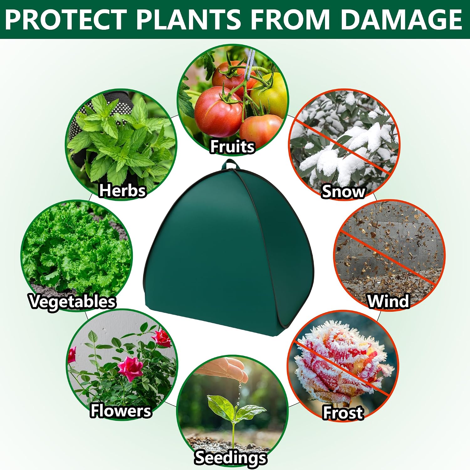 2 Pcs Pop Up Shrub Covers Frost Protection Tent, 30" x 28" x 28" Winter Plant Cover Freeze Protection, Warm Garden