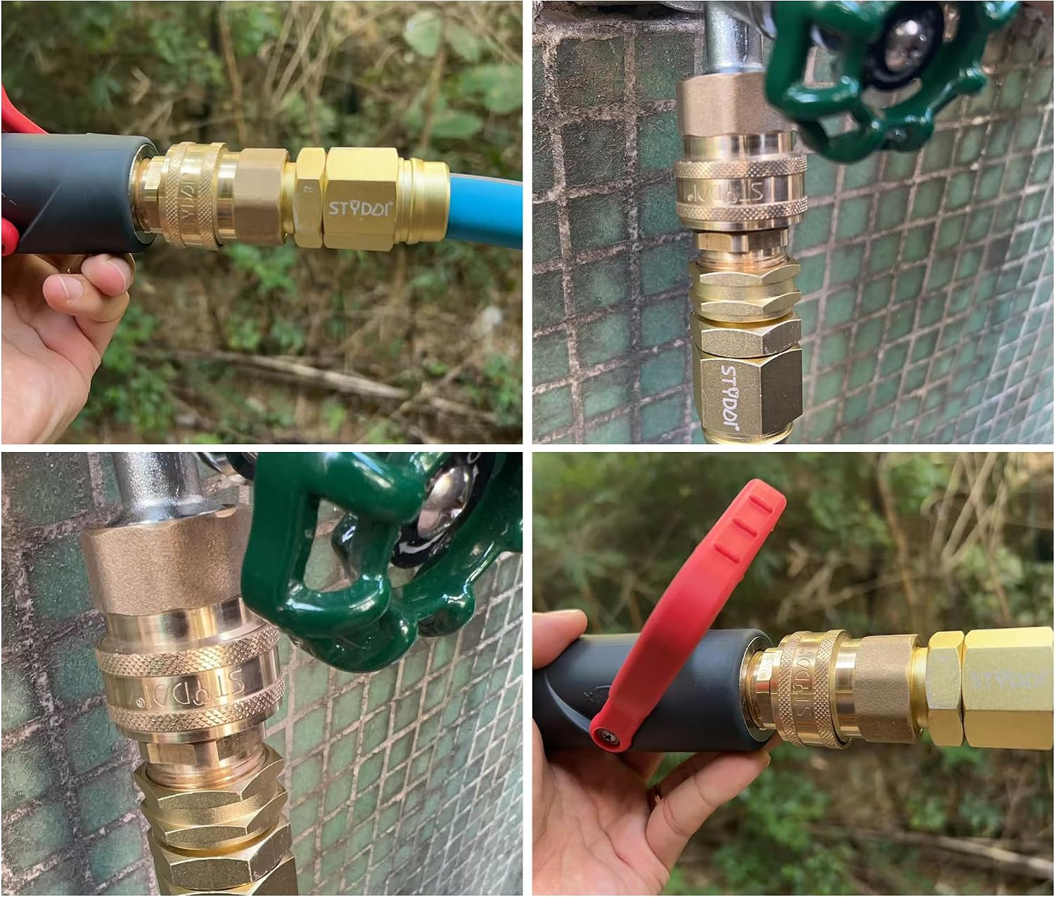 3/4-inch Full Flow Super Heavy Duty Hose Quick Connect Fittings, Lead-free Brass Full Port Garden Hose Quick Connector