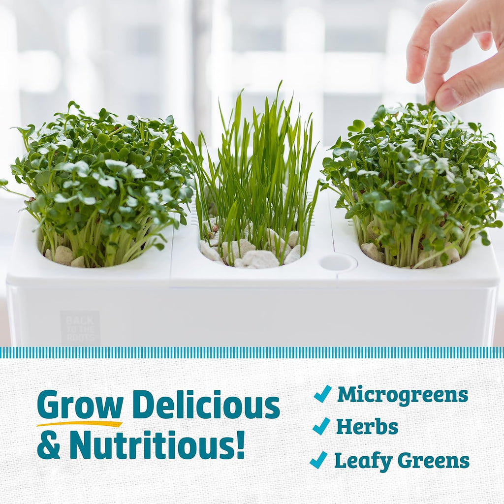 Back to the Roots Indoor Aquaponic Garden - 3 Gallon Self Watering, Mess-Free Planter and Self-Cleaning Fishtank for