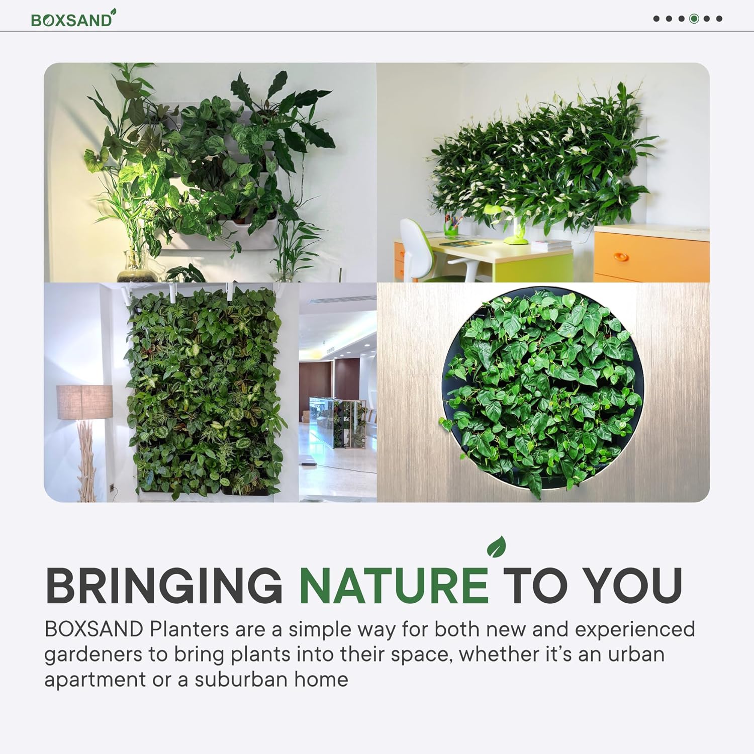 BOXSAND-12 Vertical Wall Planter for 12 Plants – Indoor/Outdoor Living Wall, Space-Saving Vertical Garden System, Easy
