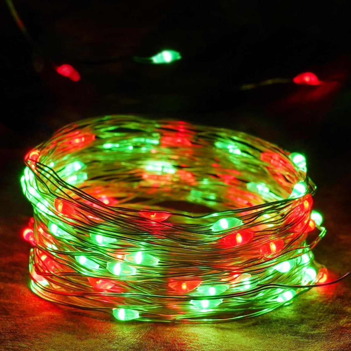 4 Pack Fairy Lights Battery Operated Christmas Lights Timer Red and Green