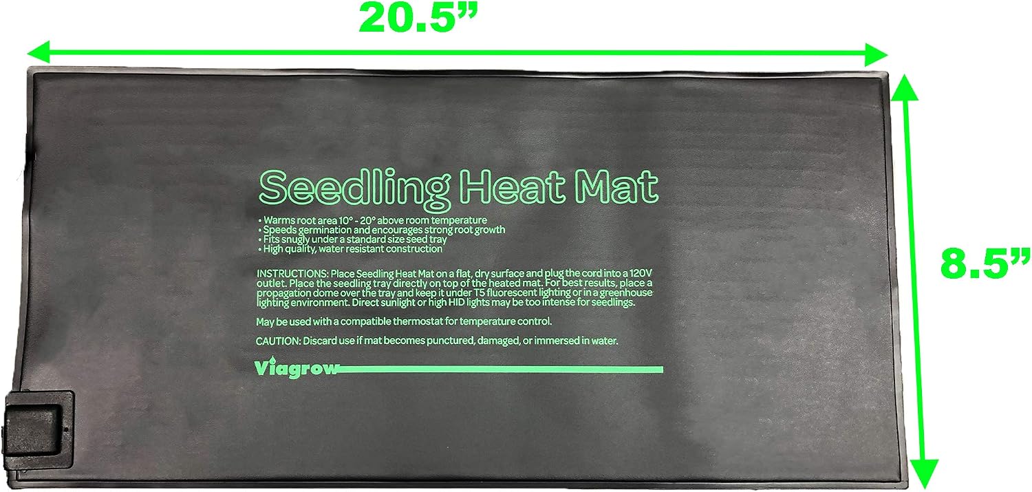 Viagrow VSEEDMAT 20.5 in. x 8.5 in. Seed Propagating Seedling Heat Mat, 20.5 x 8.5/Large