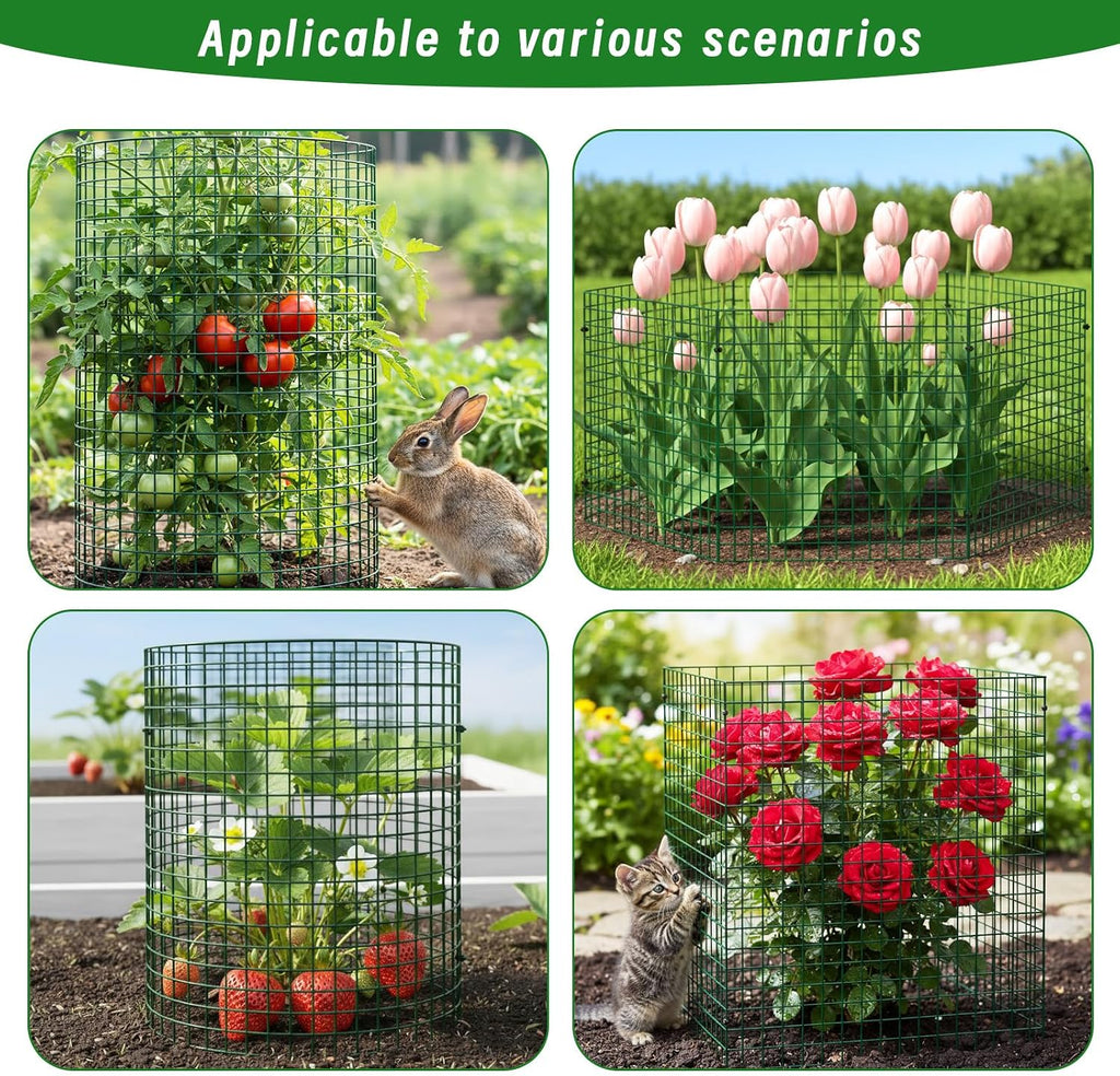Plant Protectors from Animals - DIY Reusable Plant Cages for Outdoor Plants, Square Mesh Plant Covers Kits, 12"x12"