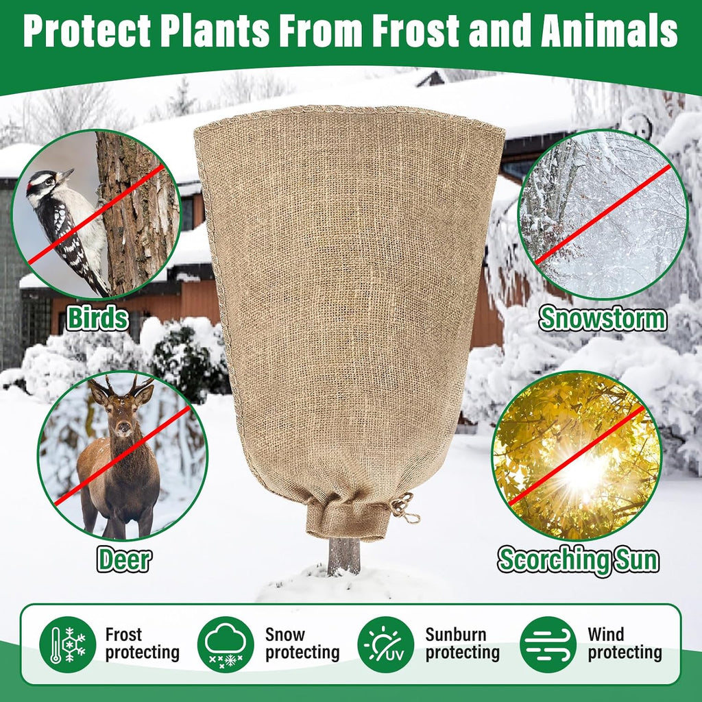 Riare 2 Packs 45 × 70 Inch Large Winter Plant Cover Bags with Drawstring