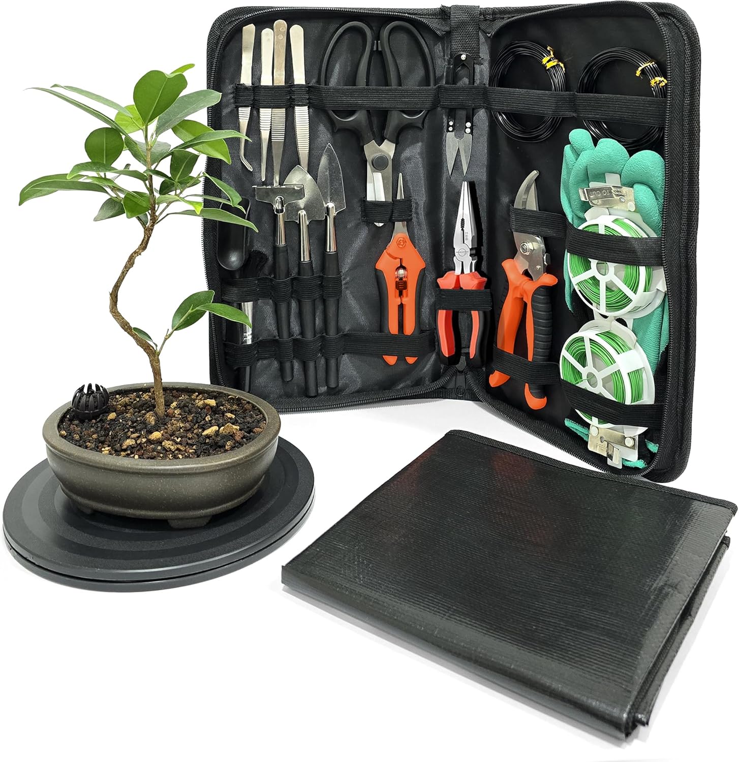 Bonsai Toolkit - Mini Garden Tools, Bonsai Wire Kit, Repotting Mat for Indoor Plants, Bonsai Tools, Succulent Tools