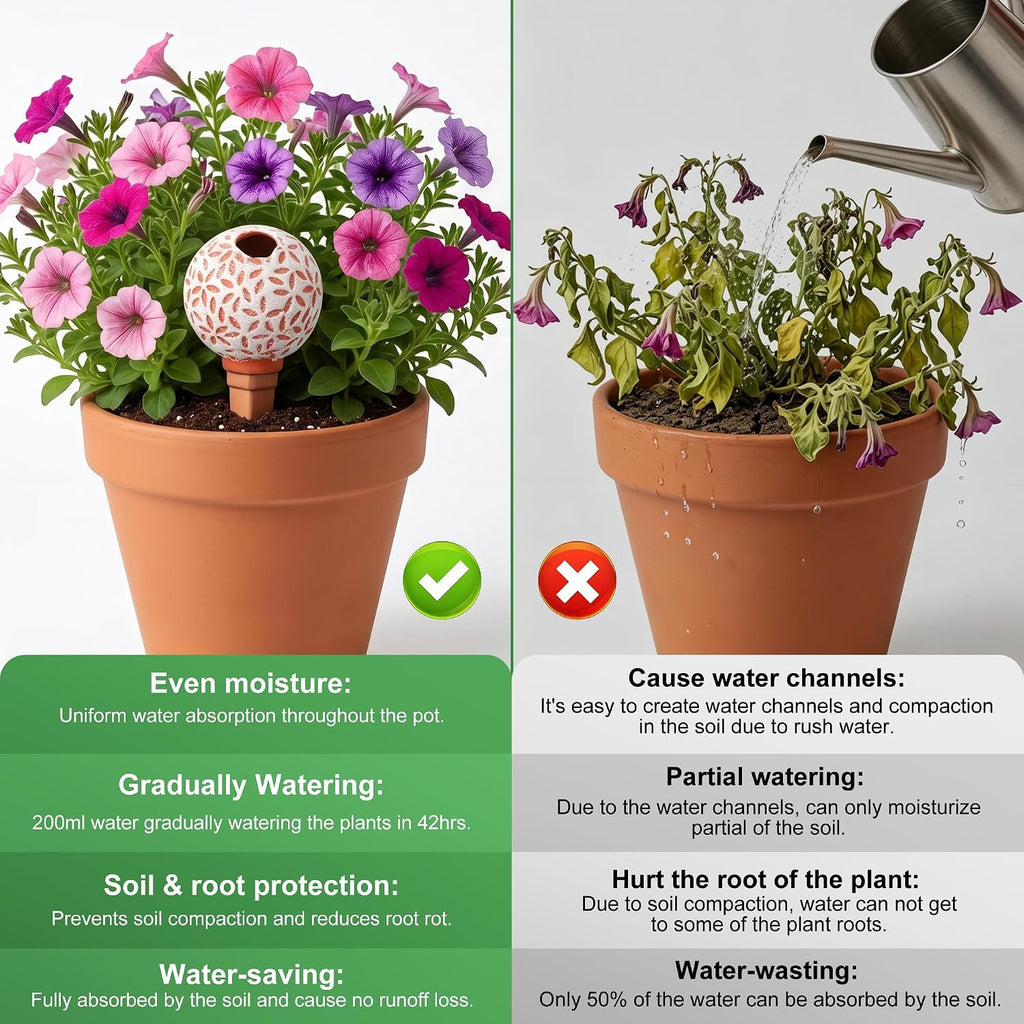 4-Pack Terracotta self-Watering Stakes for Indoor Plants | Watering the plants in a healthier way: Watering plants