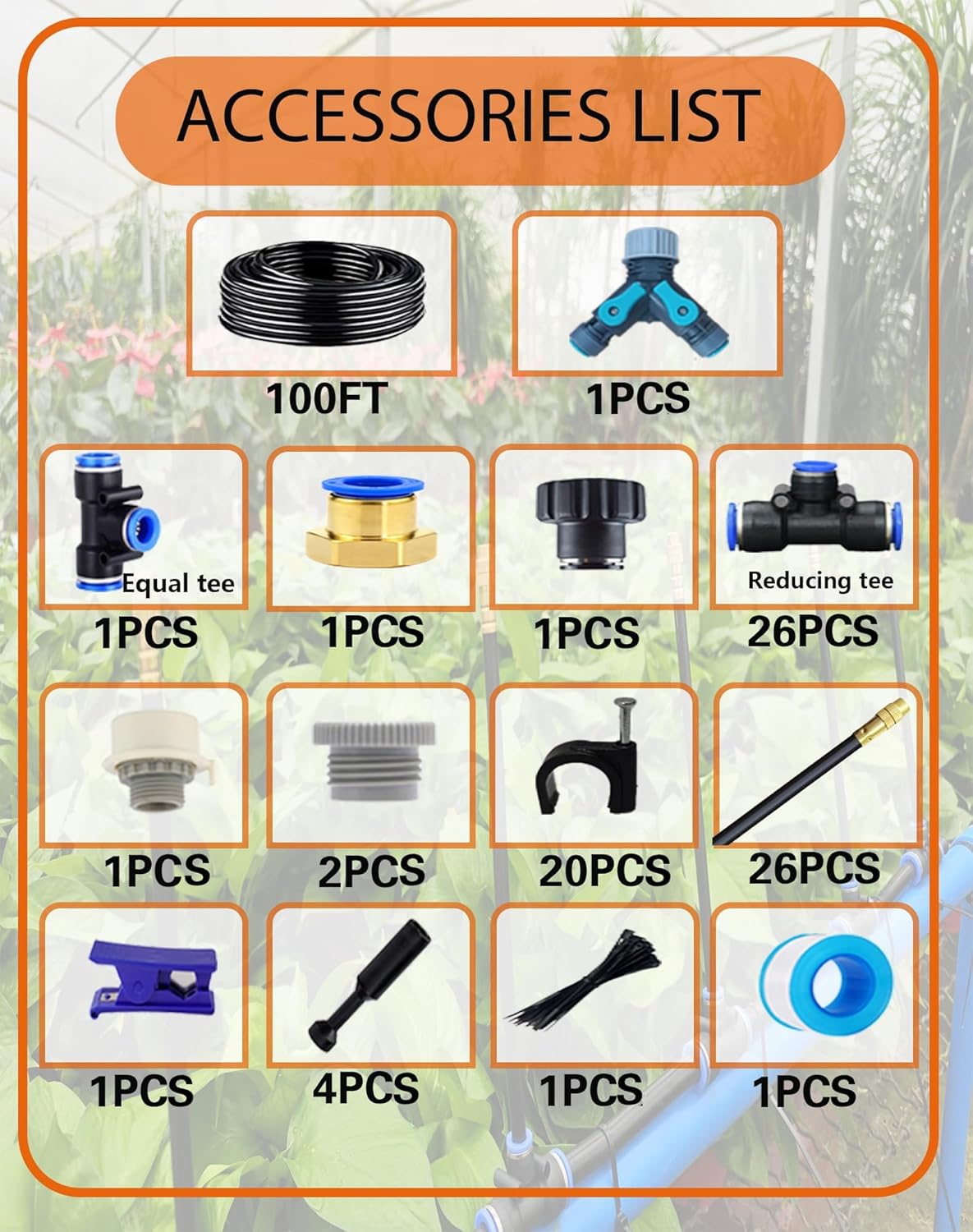 Drip Irrigation System,Automatic Garden Watering System, 360 Degree Adjustable Garden Sprinkler, High Output Mist Spray