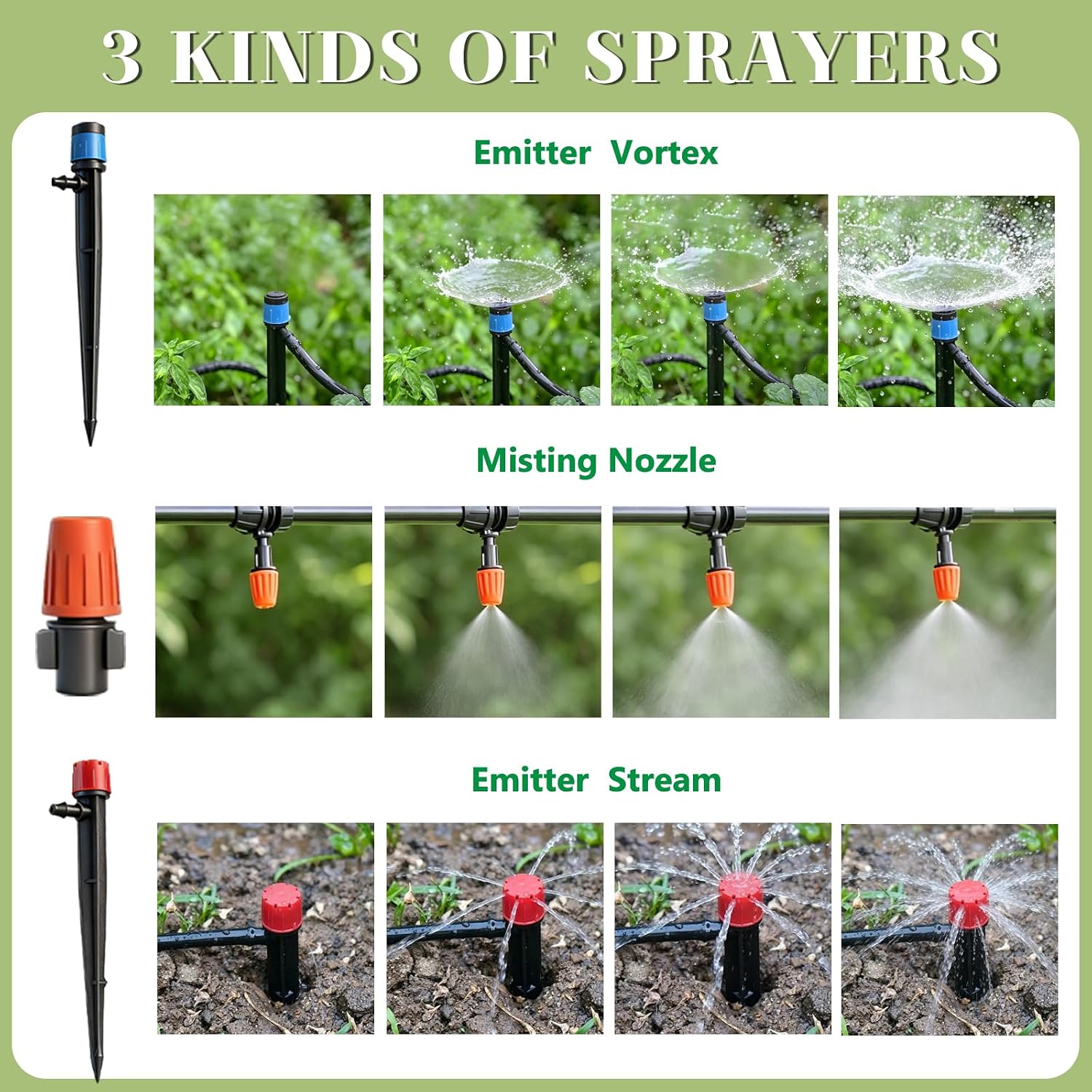 Dianrui 240FT Drip Irrigation System, Automatic Drip Irrigation Kit for Greenhouse/Yard/Lawn/Plant/with 1/2 inch Hose