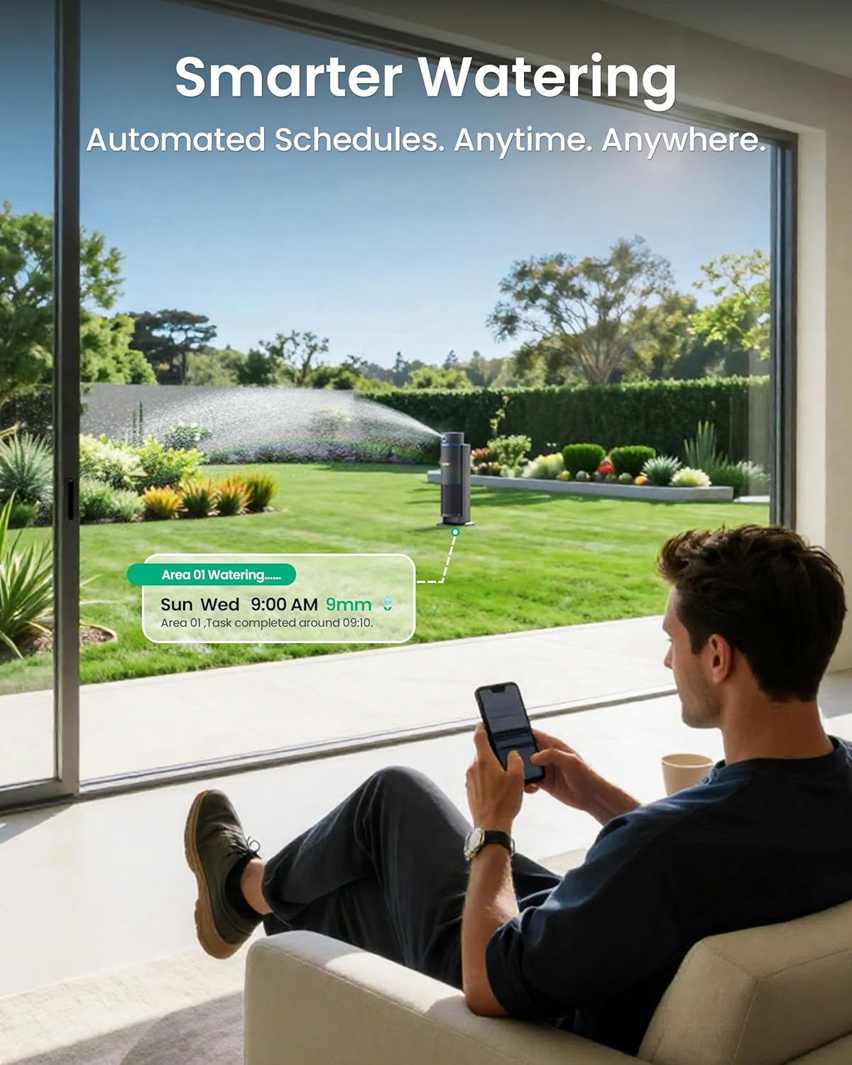 Aiper IrriSense 2 Lawn Sprinkler, Smart Irrigation System, Multi-Zone Plant-Specific Watering, Smart Scheduling