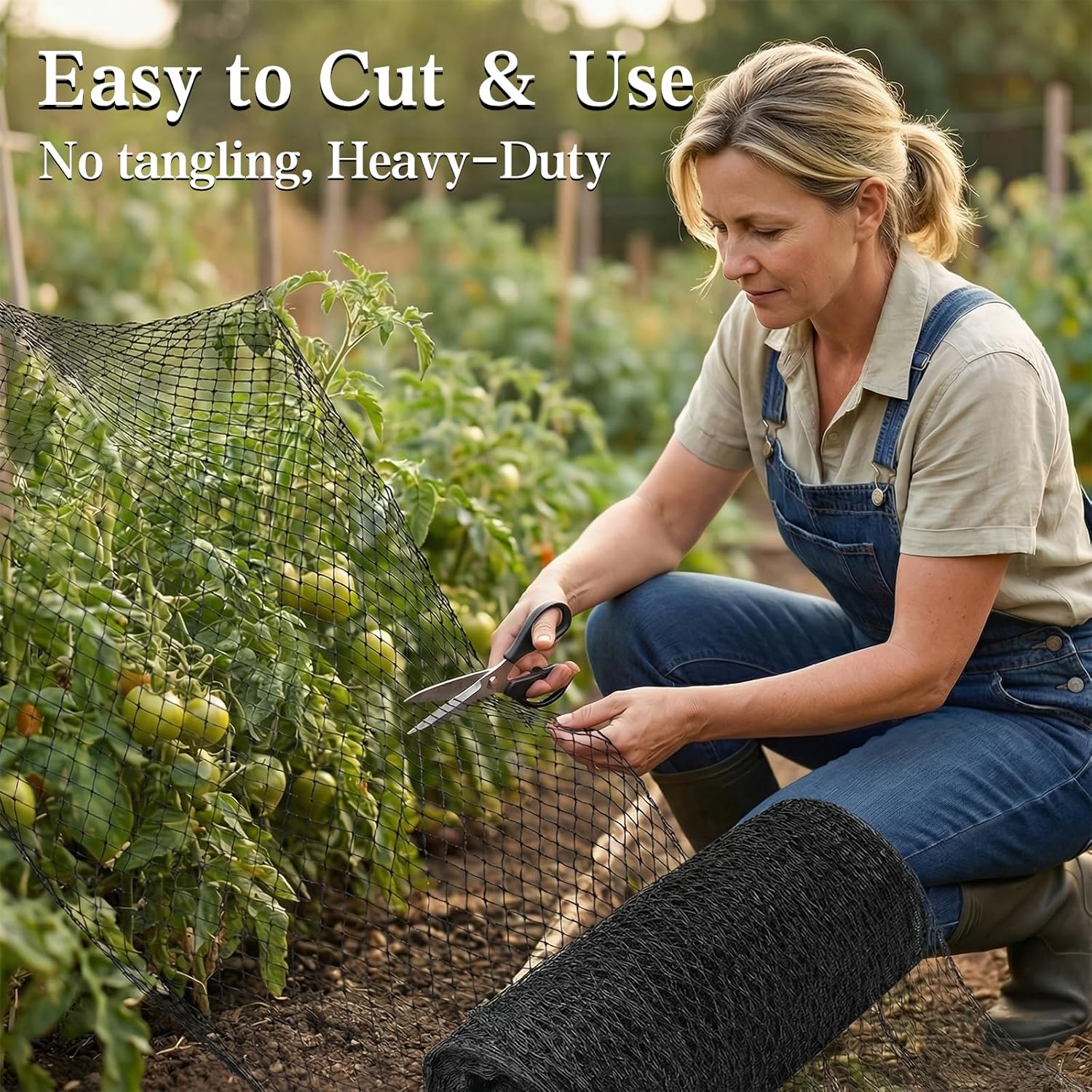 15 x 30 FT Bird Netting,1/2" Mesh Garden Netting,100PCS Zip Ties | Heavy Duty Bird Net Poultry Netting Fence for