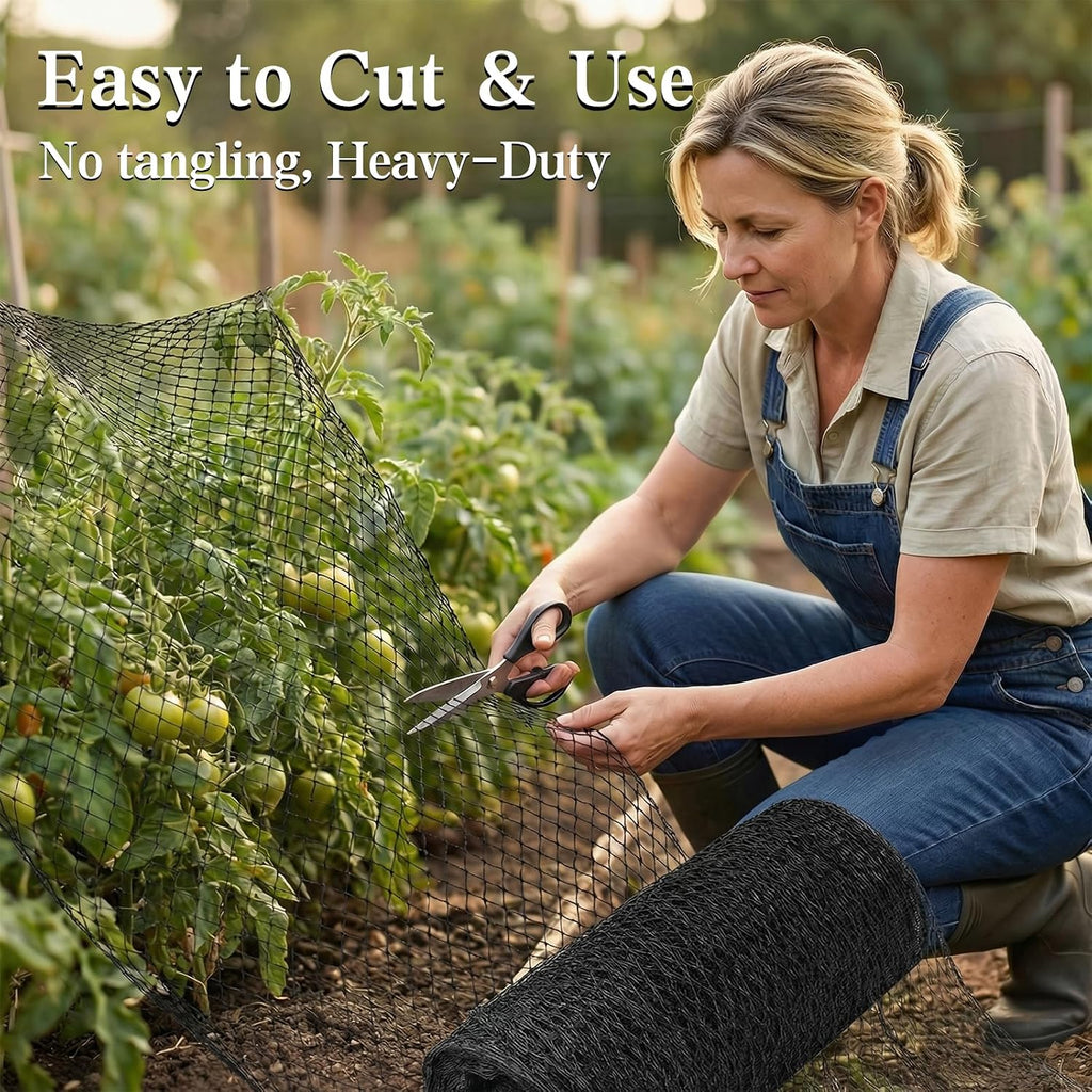 7.5 x 100 FT Bird Netting,1/2" Mesh Garden Netting,100PCS Zip Tie | Heavy Duty Bird Net Poultry Netting Fence for