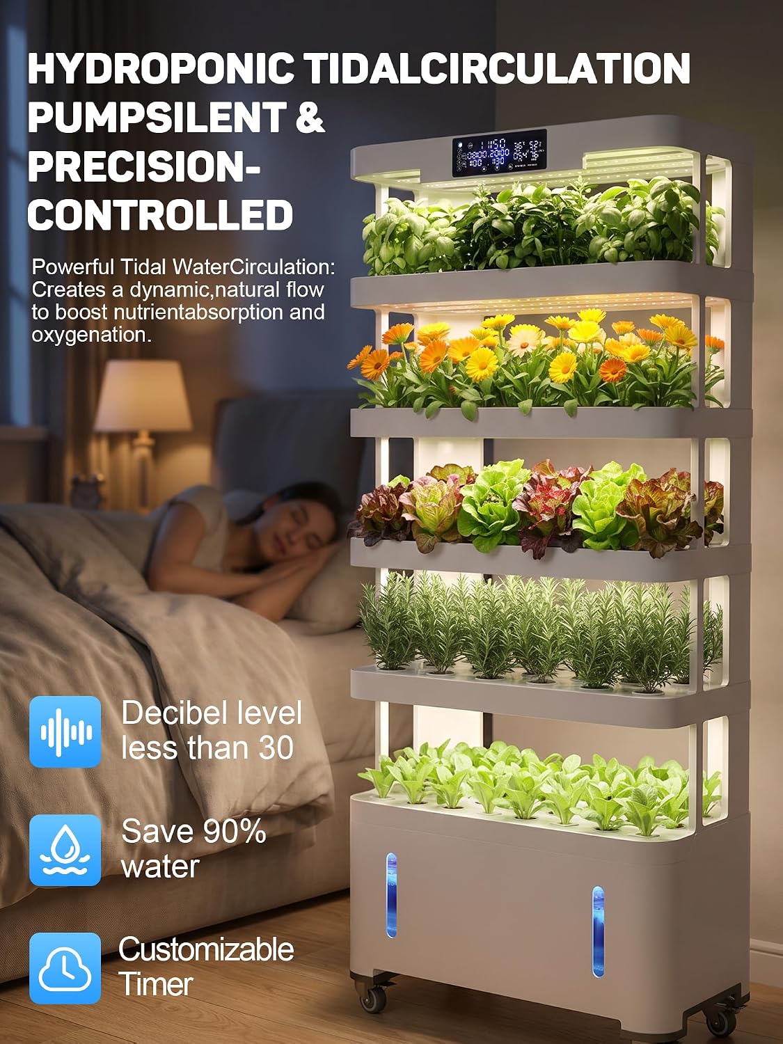 Large Hydroponics Growing System, 148-Pod Vertica Hydroponic Tower Garden | Smart Climate Control, Full-Spectrum Grow