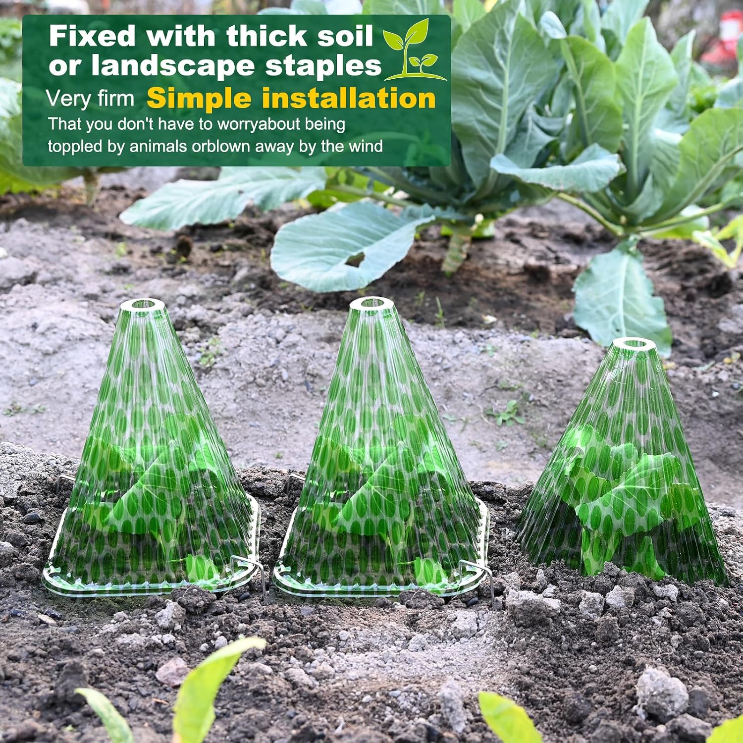 Fshow 40 Pack Garden Cloches for Plants, Reusable Bell Plant Cover, Plant Covers Protectors from Animals