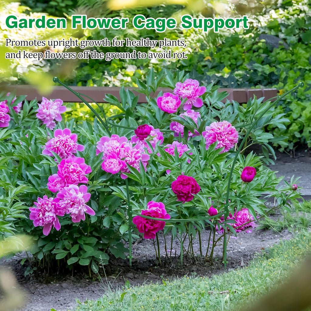 2 Pack Peony Cages and Supports Cages 13" D x 22.8" H Sturdy Metal Support Frame for Peonies & Roses Natural Bouquet