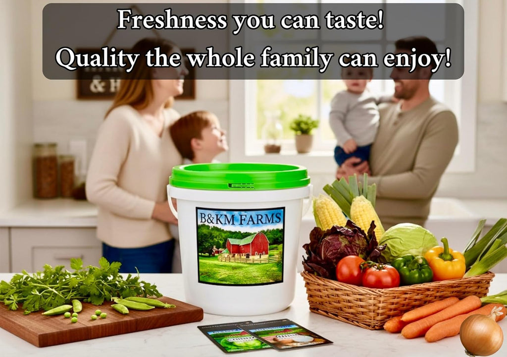 B&KM Farms 46,000+ Non-GMO Heirloom Seed Kit-40 Fruit & Vegetable Variety