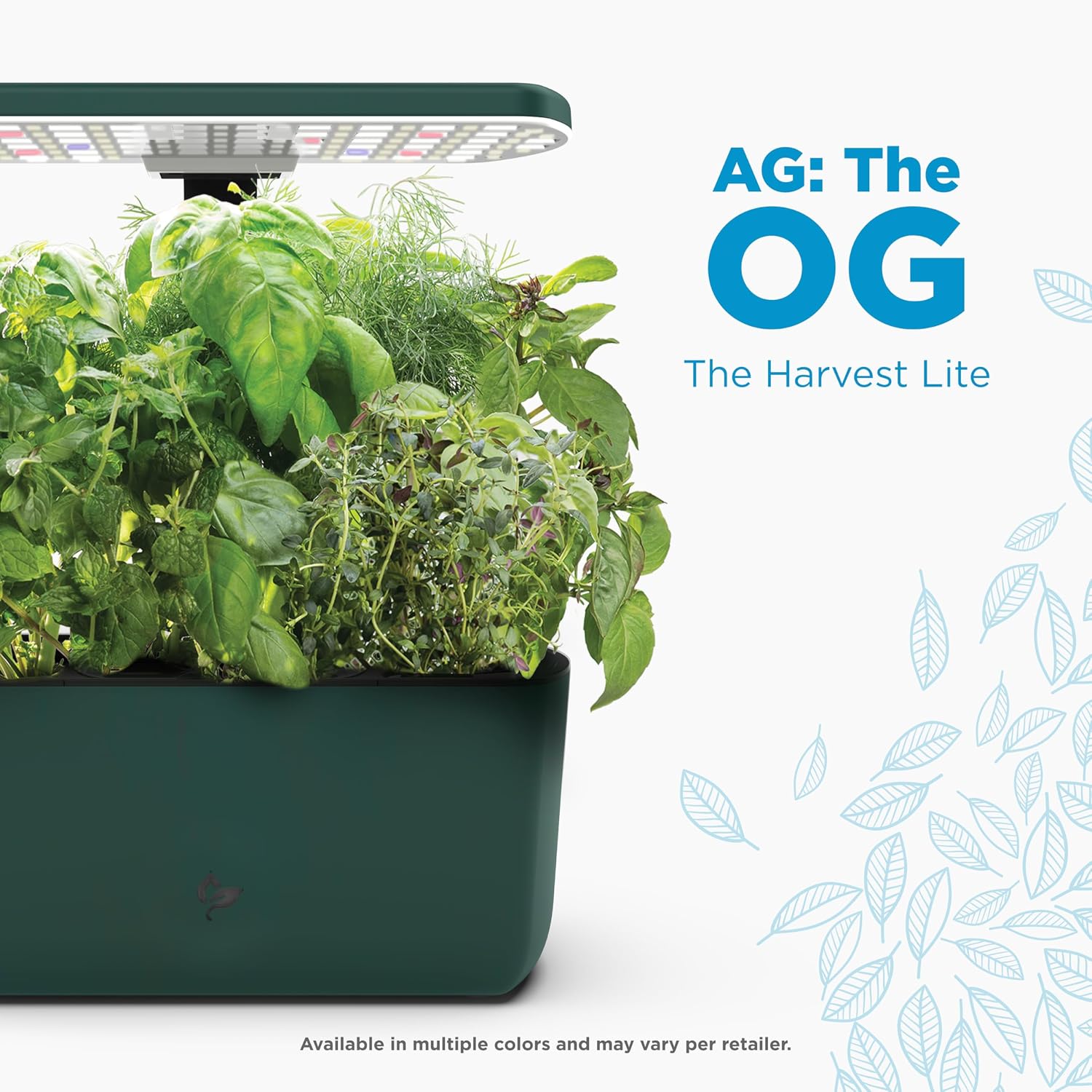 AeroGarden Harvest Lite, Green | Soil-free Indoor Hydroponic Garden with LED Grow Light for Year-Round Gardening of up