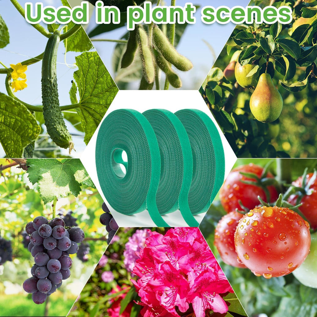 12 Rolls Plant Tape, Twist Ties for Plants 1/2" 394ft Garden Plant Ties, Green Tape, Soft and Tomato Plant Ties, Plant
