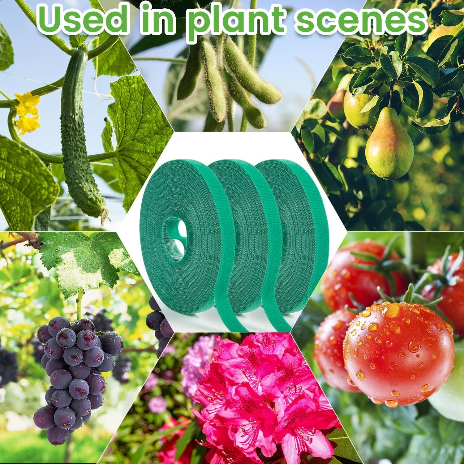 12 Rolls Plant Tape, Twist Ties for Plants 1/2" 394ft Garden Plant Ties, Green Tape, Soft and Tomato Plant Ties, Plant