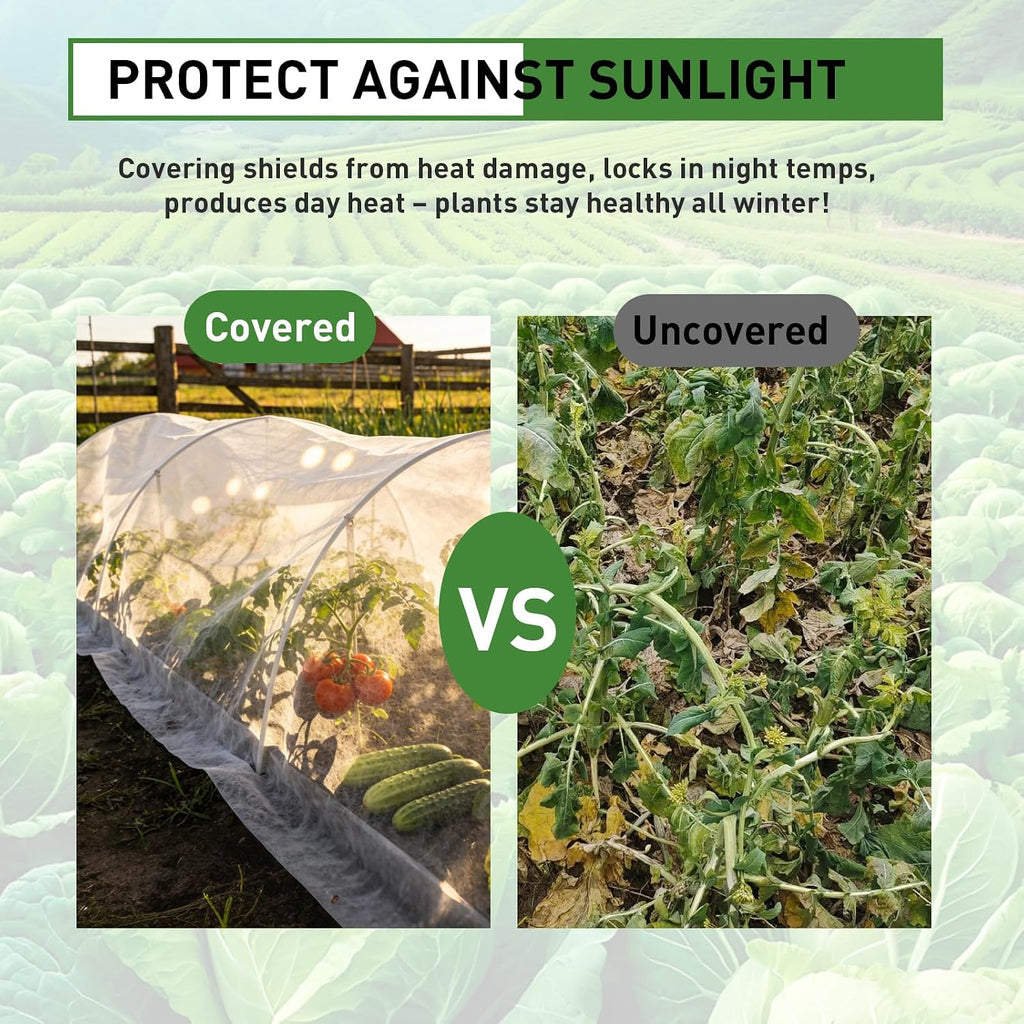 2 Pack Plant Covers Freeze Protection 10ft x 33ft Frost Cloth Plant Cover | Blanket for Outdoor Plants Winter or
