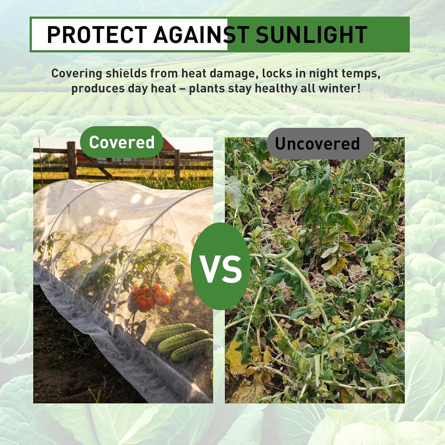 2 Pack Plant Covers Freeze Protection 10ft x 33ft Frost Cloth Plant Cover | Blanket for Outdoor Plants Winter or