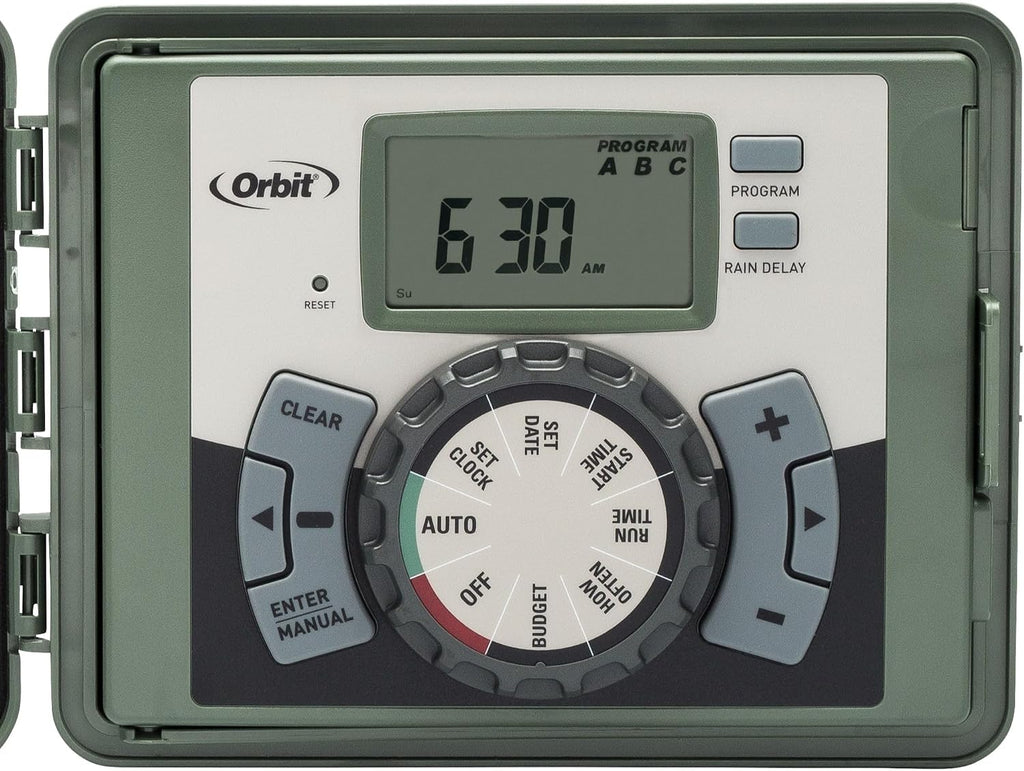 Orbit 4-Station Outdoor Swing Panel Sprinkler System Timer - for Residential Lawn Watering - Multi-Station Irrigation