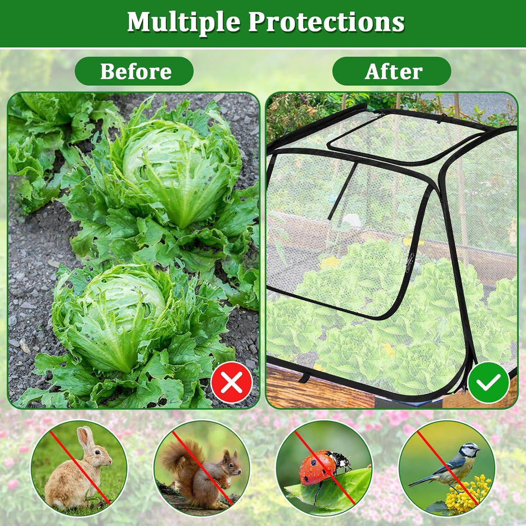 2 Pack Garden Covers for 6x3ft Raised Beds | Freeze Protection Greenhouse Cover for Raised Garden Beds Protecting