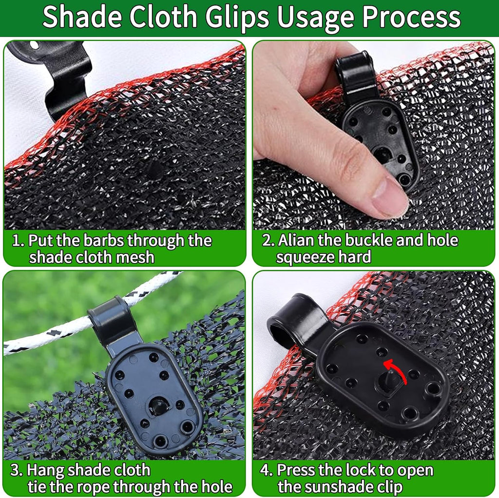200Pcs Shade Cloth Clips, Black Plastic Heavy Duty Sun Shade Clips for Sun Shade Net, Gardening Shade Cloth, Anti Bird