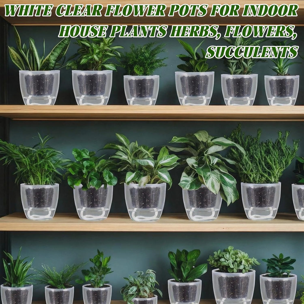 36 Pcs Self Watering Pots, 3.5 Inch Plastic Plant Pot with Inner Pot Self Watering Wick Planter Pots for Indoor House