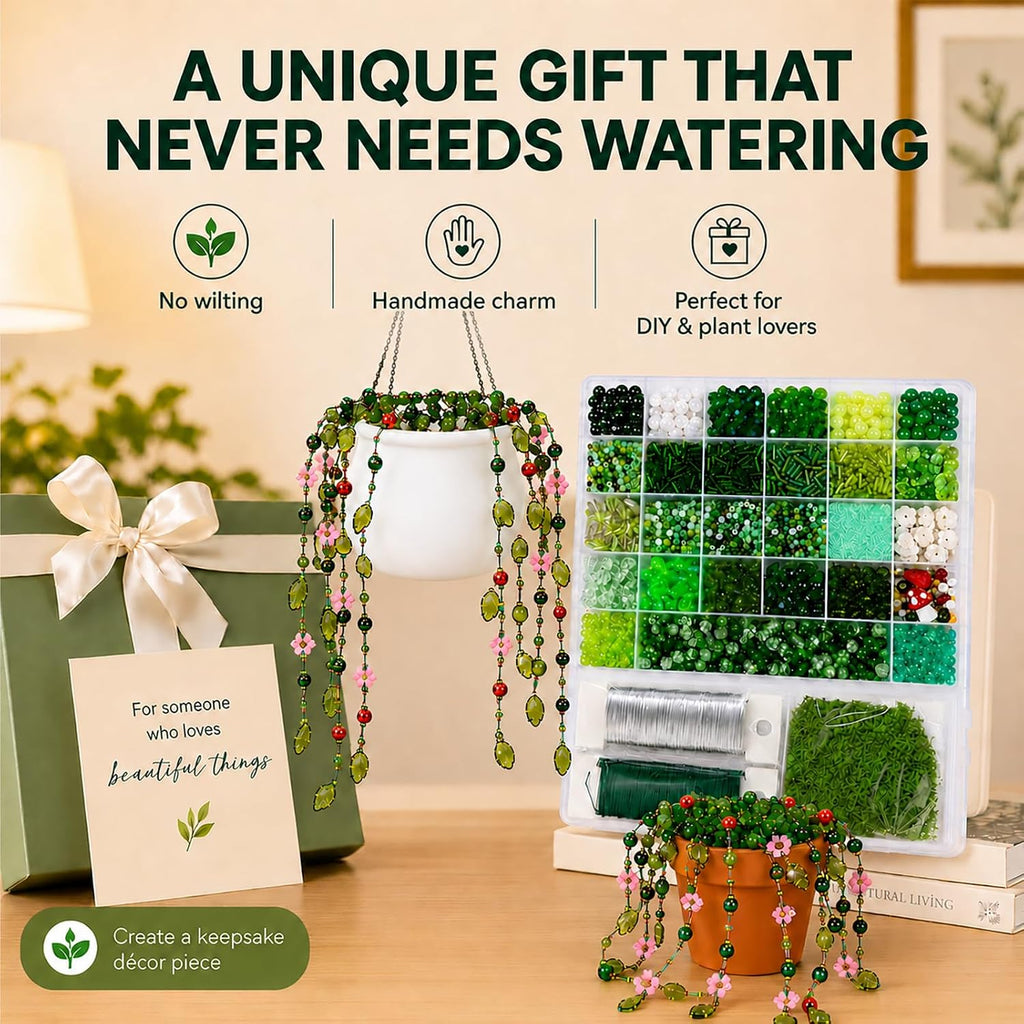 Scvotier Beaded Plant Kits with Wire and Beads (Complete Kit with Pots & Foam)