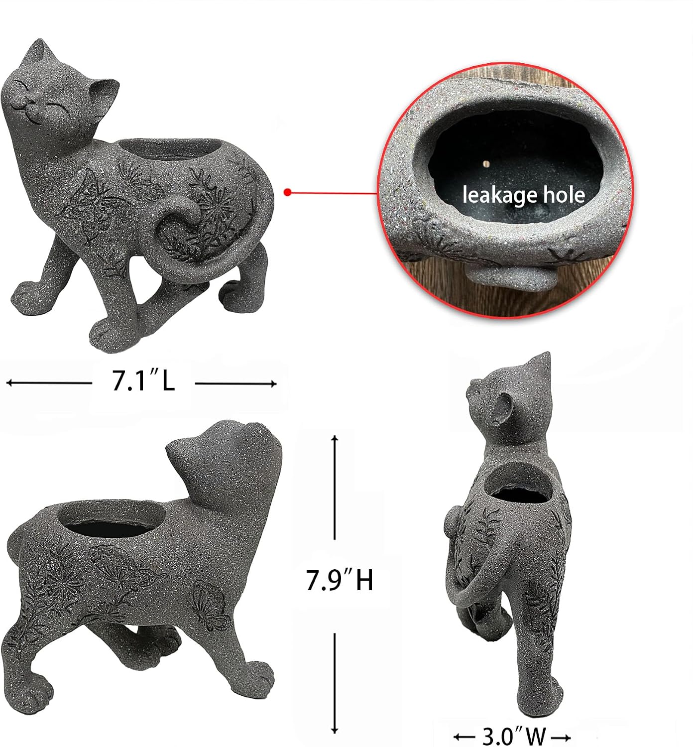 Teaeeno Cat Succulent Pot Planters with Drainage Hole for Plants, Flower Garden Pots for Plants, Succulent Cactus Home
