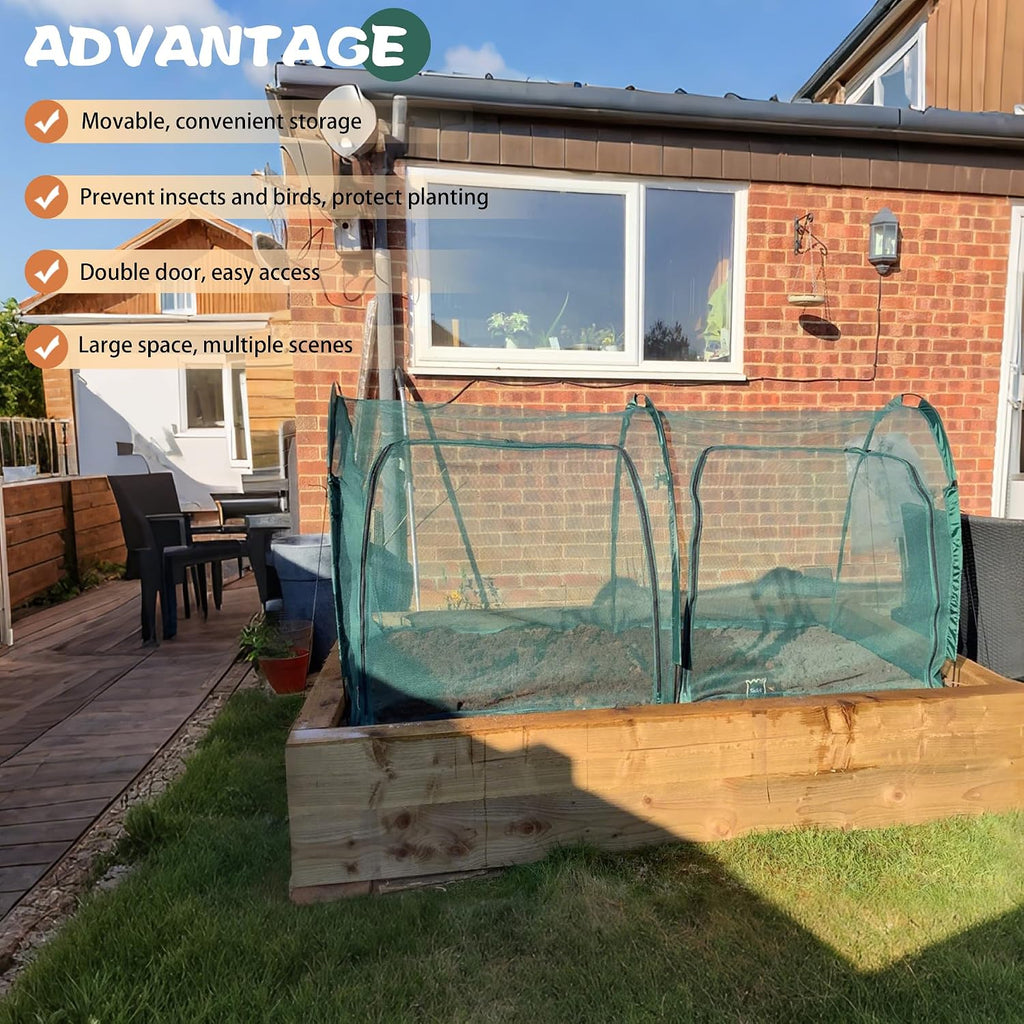 Flexible Net Grow Tunnel - Garden Greenhouse Mesh Covers Growhouse Cloche for Protecting Fruit Vegetables Plants