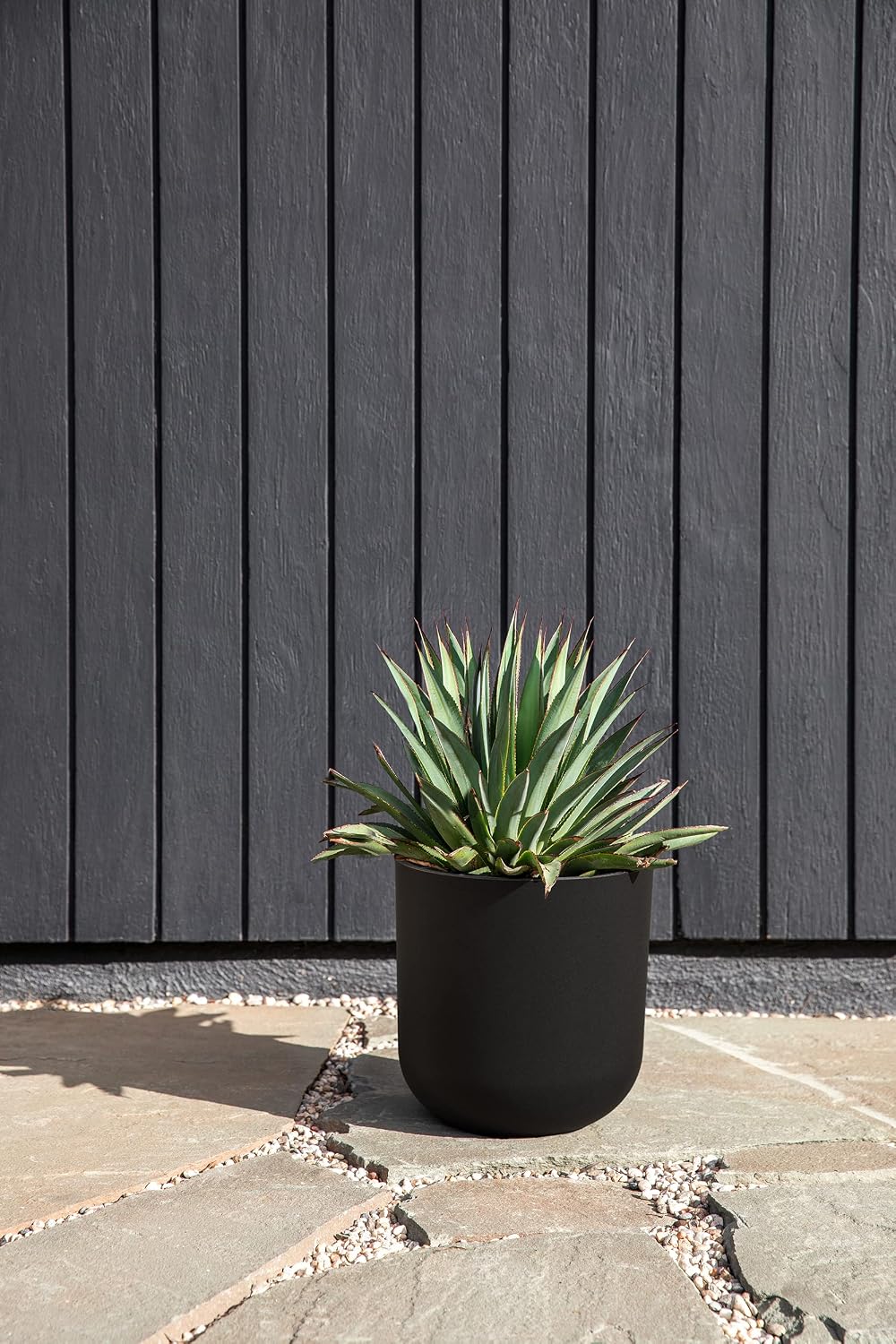Veradek Mason Series Lima Planter - Large Round Outdoor Planter | Made From a Durable Plastic-Stone Composite With