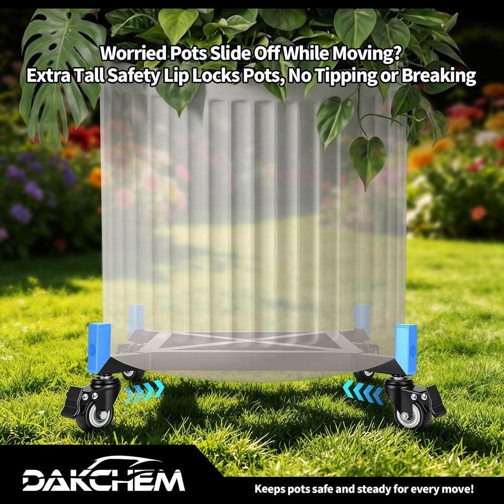 17-29 Inch Adjustable Plant Caddy with Wheels Heavy Duty Rolling Dolly | 530 lbs Load, Reinforced Structure, Tall