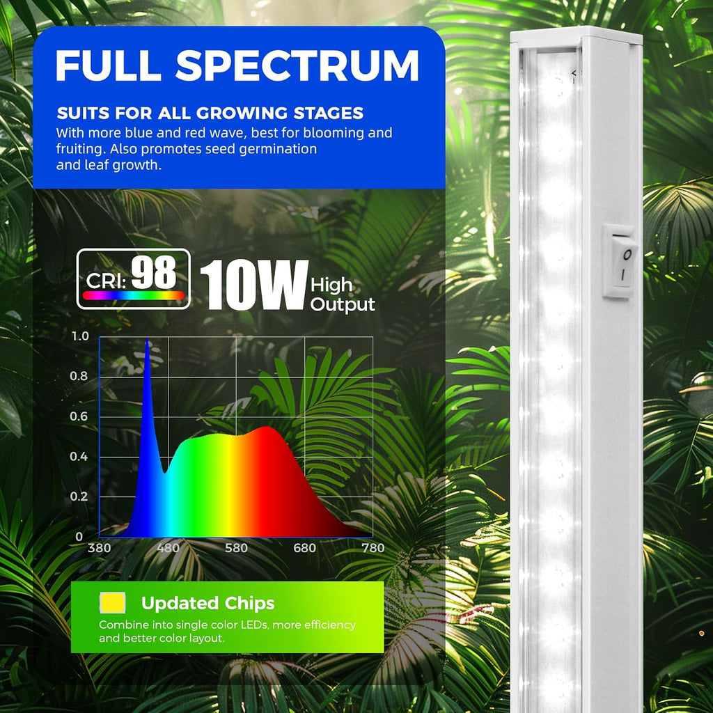 Barrina T5 Grow Lights for Indoor Plants, 2FT 5000K 40W (4 X 10W), 4 Packs | LED Grow Light with Separate Switch