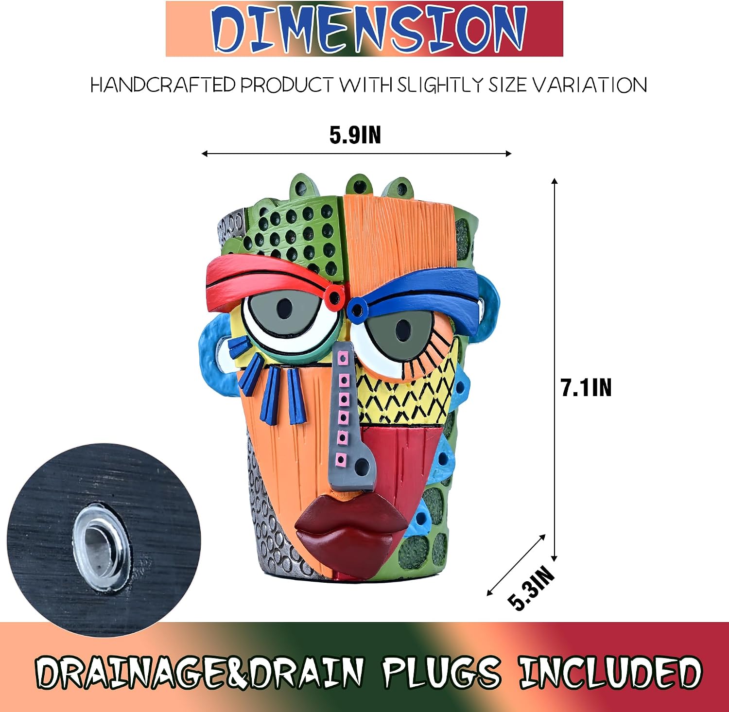 Midogaigai Abstract Face Planter Pots for Indoor Plants & Flowers Deco Gift | Funny Planter,Colorful Resin Flower Pots