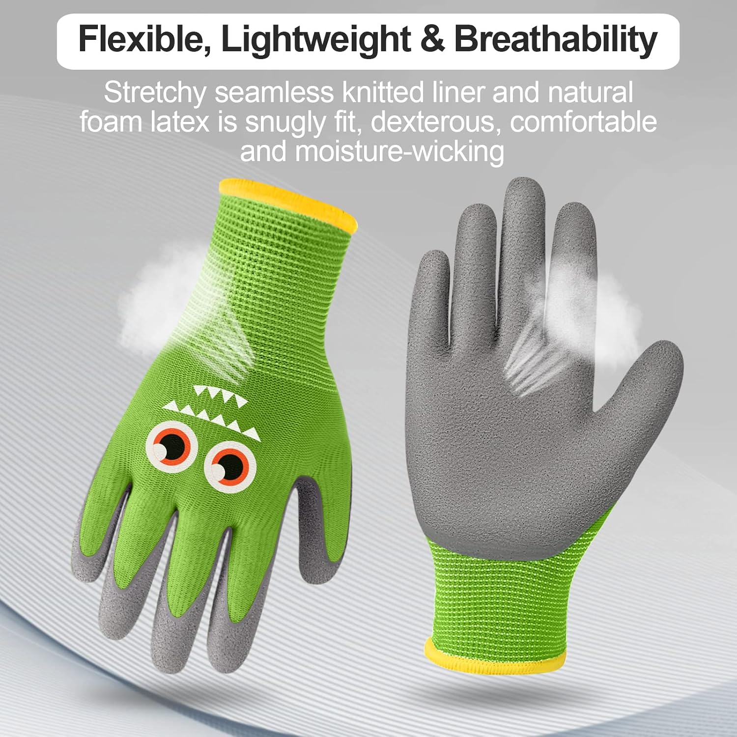 12 Pairs Kids Garden Gloves for Gardening Work (Medium (Age 6-8)) | Children Rubber Leather Yard Work Safety Gloves for