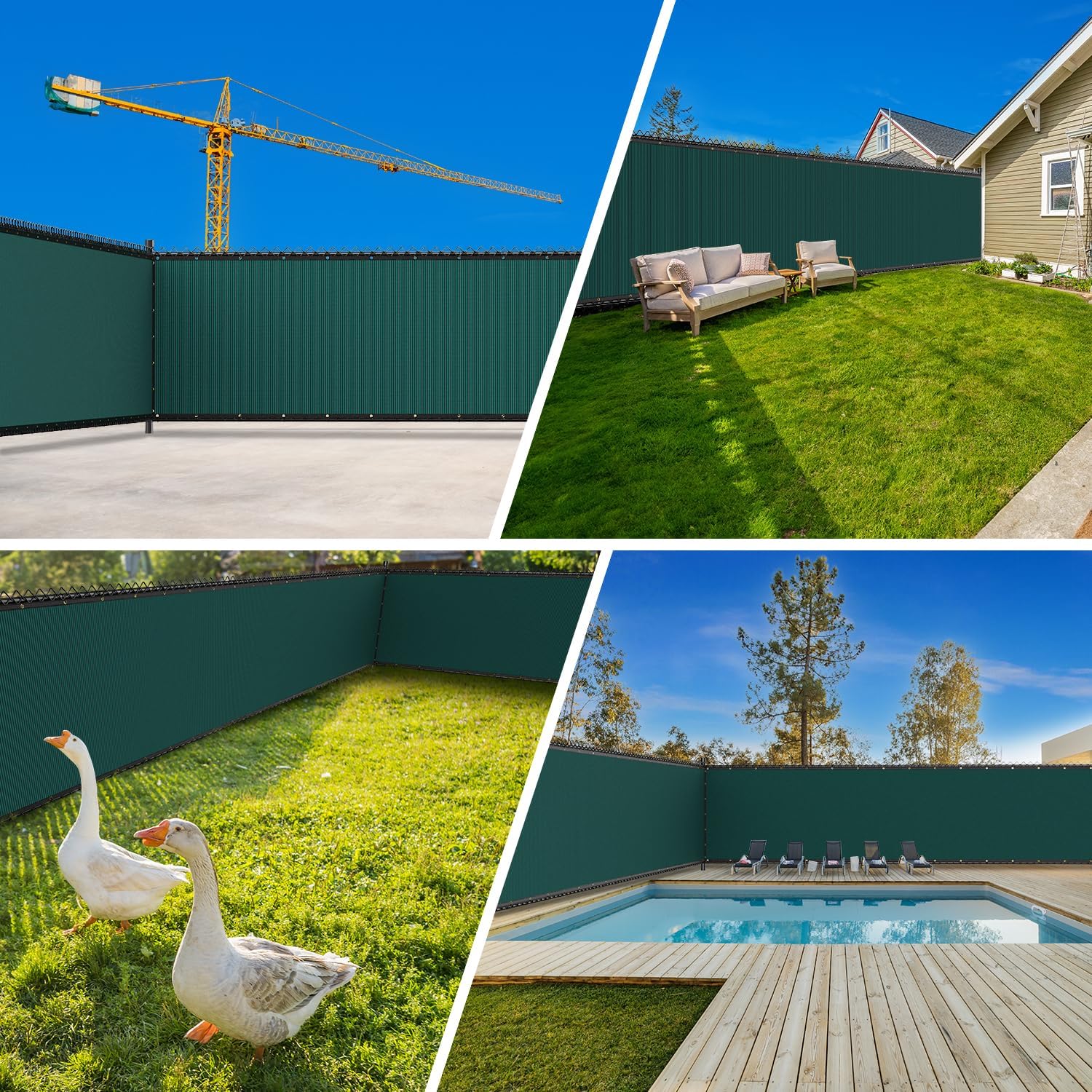 6X50FT Privacy Screen Fence, Heavy Duty Fencing Shade Cover, 170GSM 90% Blockage Mesh Shade Net for Wall Garden Yard