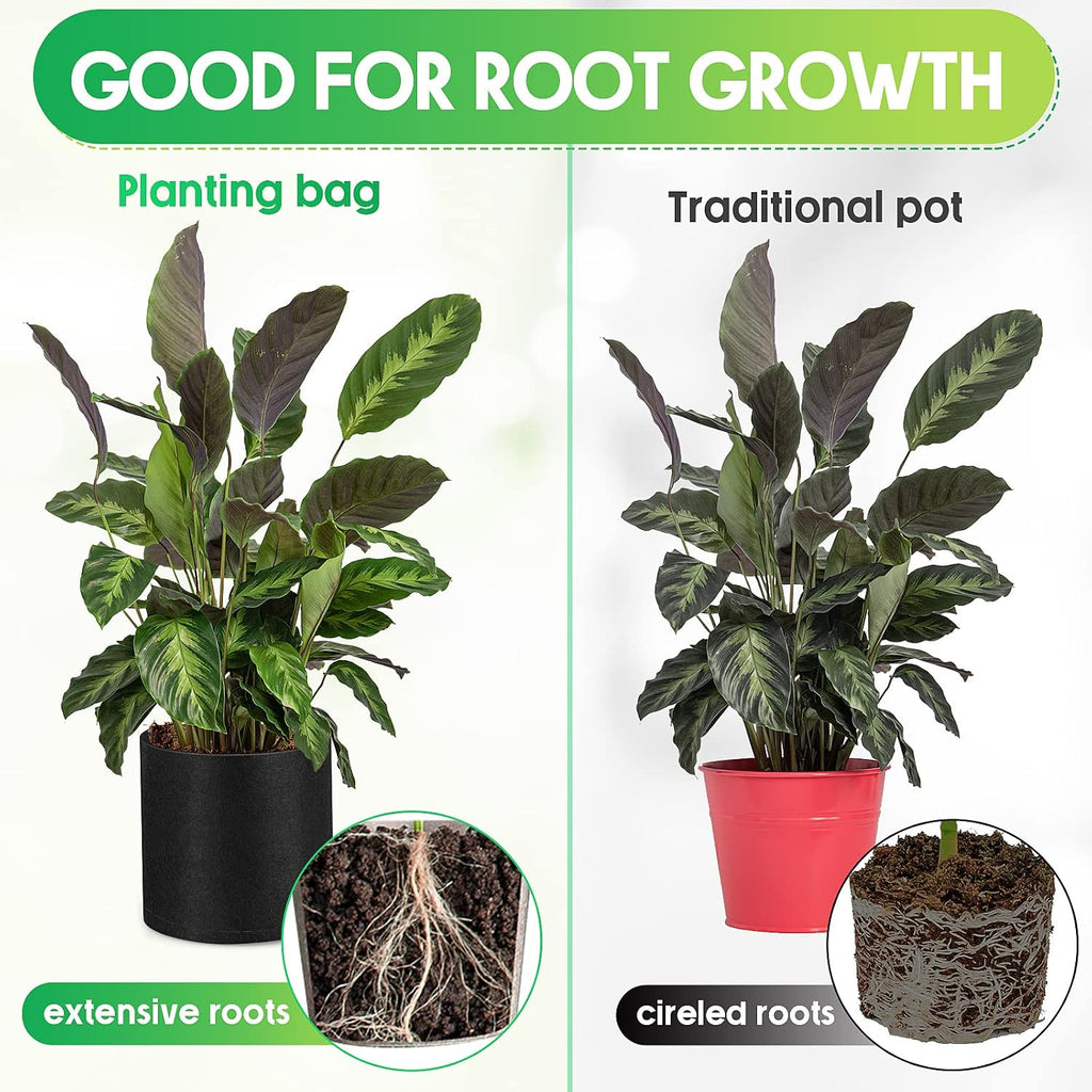 Nuanchu 50 Packs Grow Bags Small Aeration Fabric Pots Nonwoven Garden Bags Grow Pots Planter with 50 Pcs Plant Labels