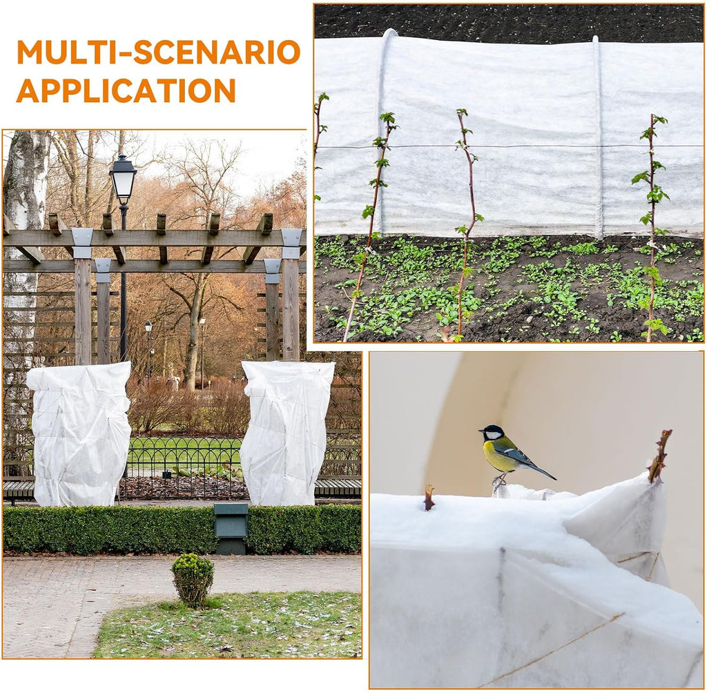 Uiifan 3 Pcs Plant Cover Freeze Protection 10 x 33 ft Floating Row Blanket Reusable Garden Bed Cover Frost Cloth Frost