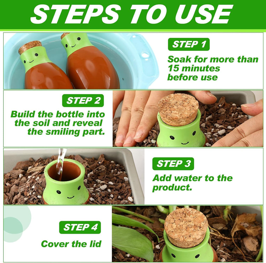 LemonRoad 6 Pcs Self Watering Terracotta Globes 11.5oz Large Ollas Plant Watering Globes Planter Insert Spike Pot Clay